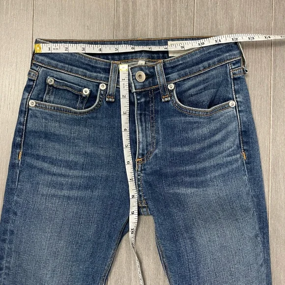 RAG & BONE Jeans Cate Step Hem Mid Rise Ankle Skinny in Hampton Size 24 - Picture 15 of 16